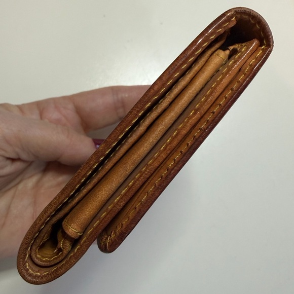 Etro Milano Vintage Trifold Bordeaux Paisley & Tan Leather Wallet w/ Coin Pouch - Picture 7 of 16